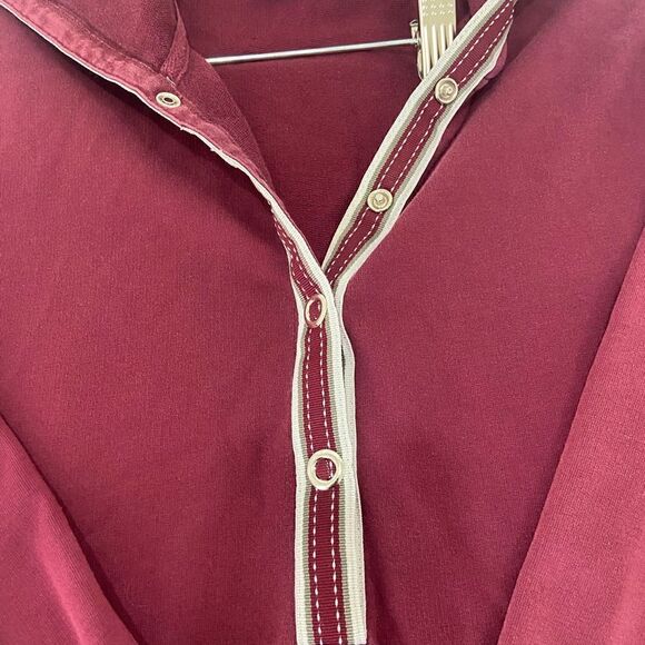 Sport Savvy women’s snap button burgundy jacket size small cream rivets size M - Picture 8 of 12